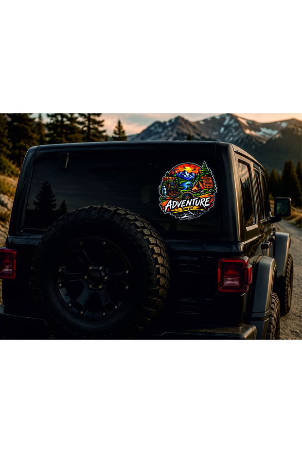 Adventure Camping Car Sticker (45X45 cm)