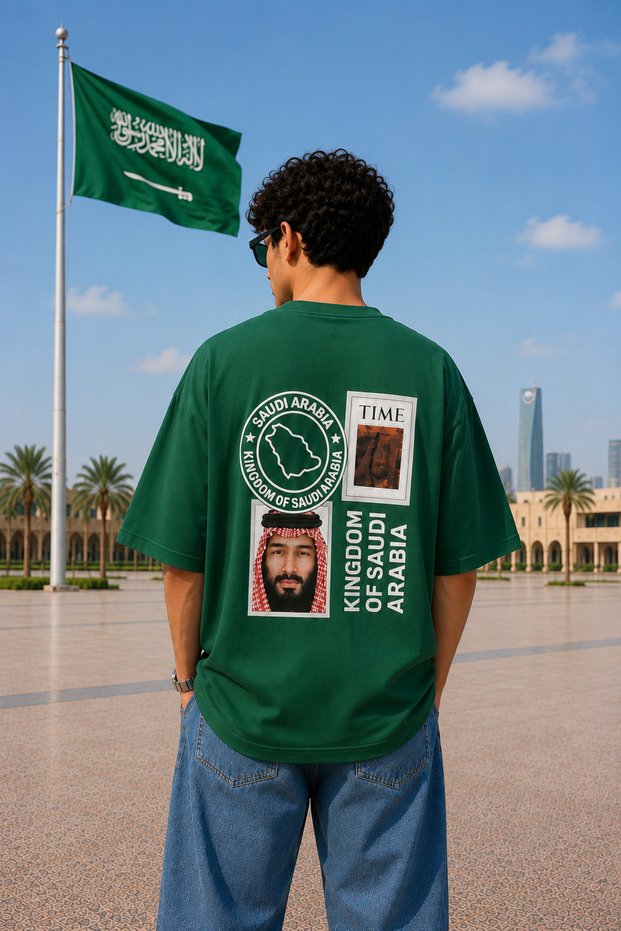 Saudi Arabia National Day Men's T-Shirt 100% Cotton Oversize T-Shirt Saudi National Day Relaxed Fit