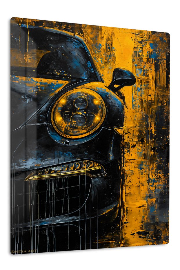 Classic Car Headlight Abstract Metal Wall Art
