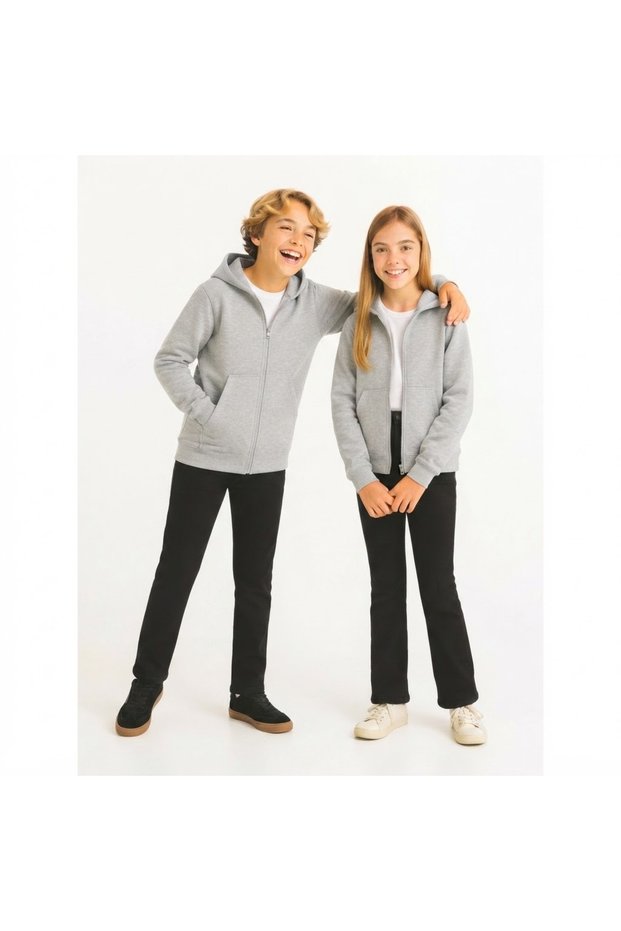 Girl's Winter 3-Strand Hooded School Jacket with Pockets Cardigan
