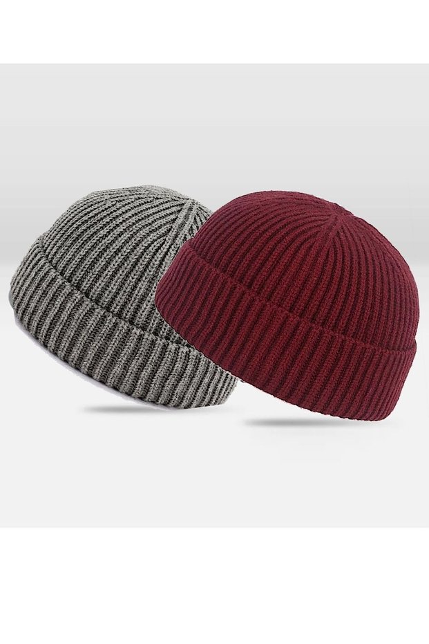 Set of 2 Short Skullcap Beret Solid Color Short Beret Hipster Beret Skullcap Beret Leon Beret Hip Hop Beret