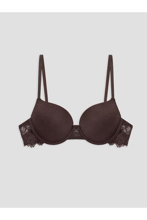 Underwire Padded Lace Detailed T-Shirt Bra (W6)