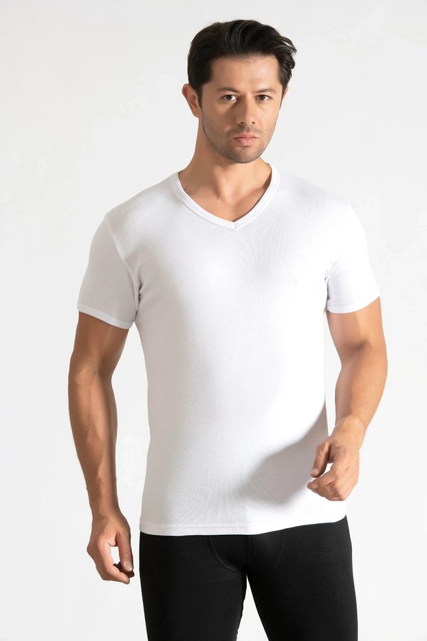 6-Pack Men's Ribbed V-Neck Undershirt