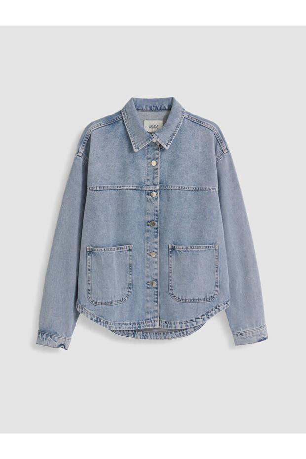 Esvab • Modern & Distinctive Loose Fit Women's Jean Shirt Jacket