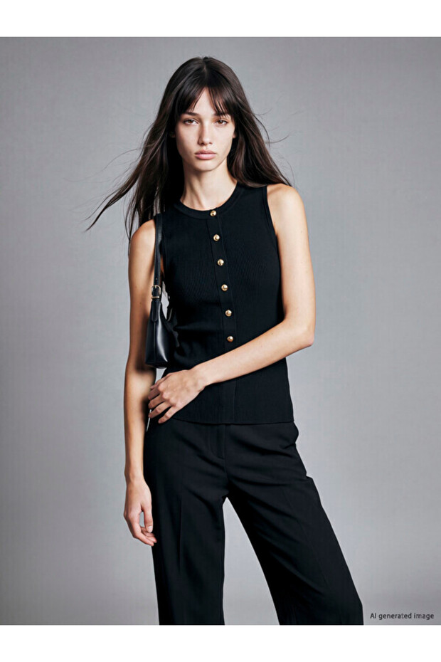 Timeless Clothing & Timeless Choices Zero Roba Collar Women's Knitwear Vest