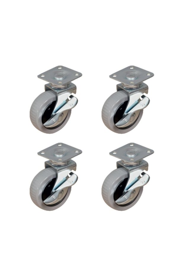 Ball Caster with Foot Pedal (with Brake) - 20X50 - Gray Hks177 - 4 Pieces