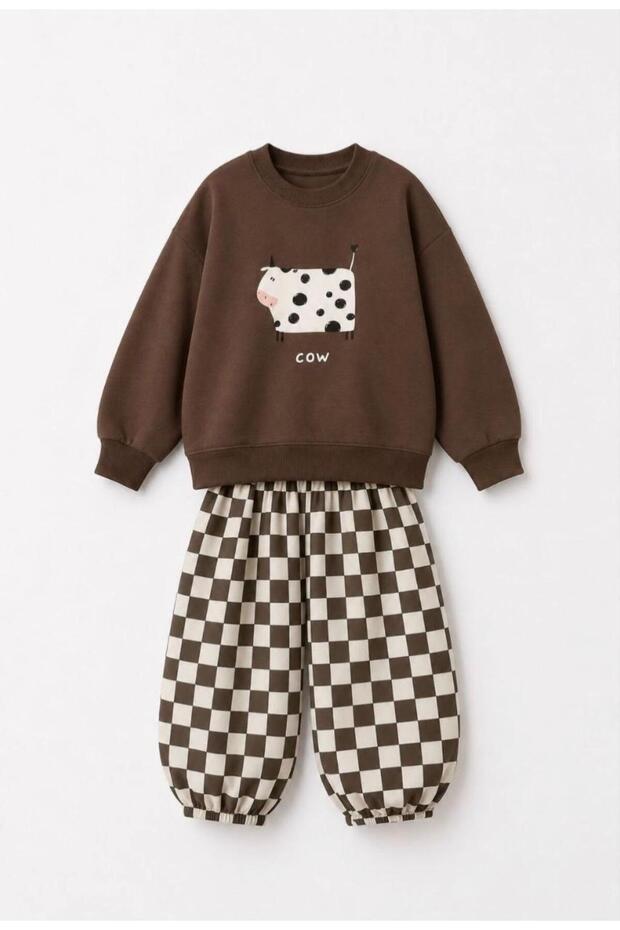 Cow Themed Double Unisex Children's Set