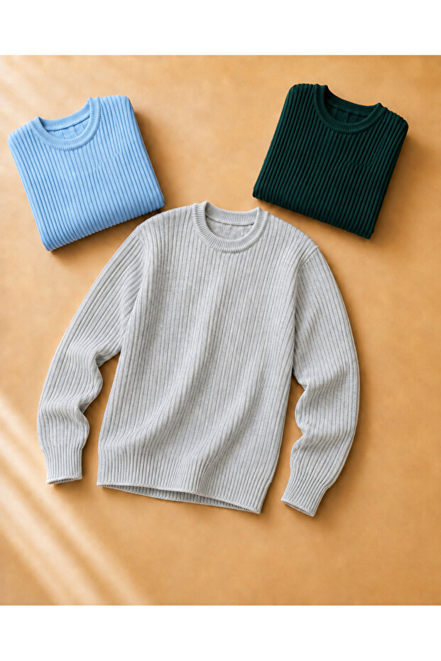 3-Piece Advantage Pack Men's Crew Neck Knitwear Sweater Set