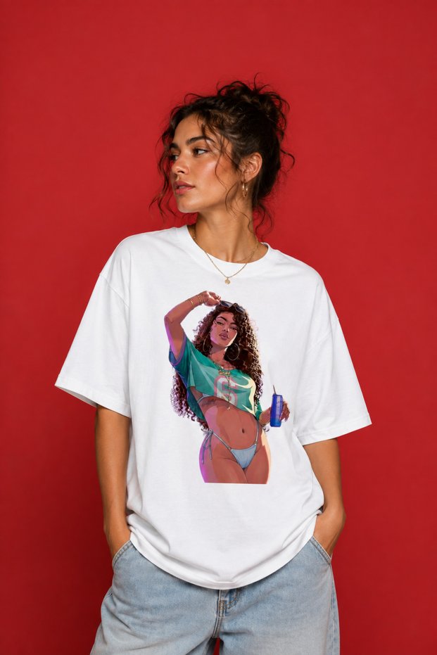 Lucia Printed Unisex Oversize T-Shirt