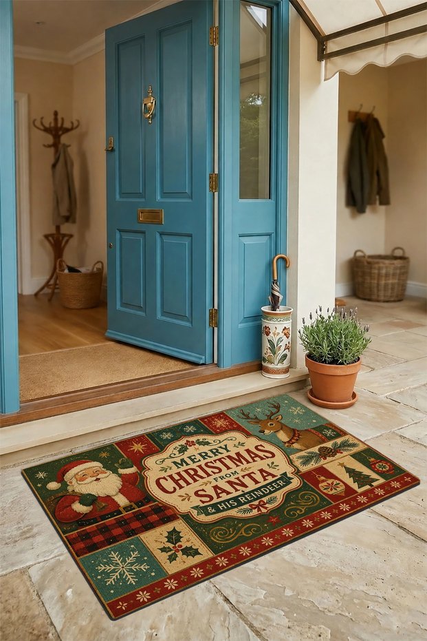 Doormat 45X70Cm Interior Exterior New Year's Products Christmas Decorations Christmas Friends