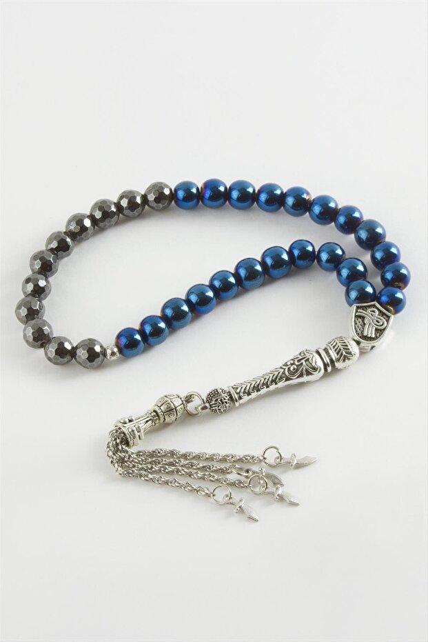 Faceted Hematite Natural Stone Rosary 8 mm