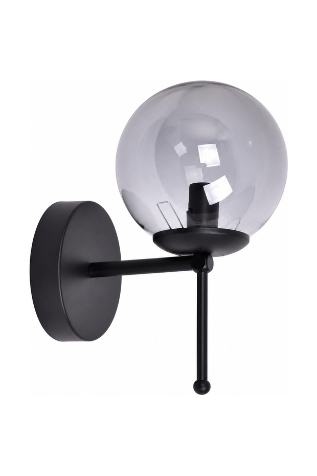Stick Sconce Globe Glass Globe Modern Wall Lamp Antique Black Chrome E27