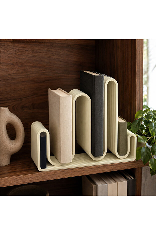Decorative Desktop Bookshelf Wave Form Book Holder and Organizer