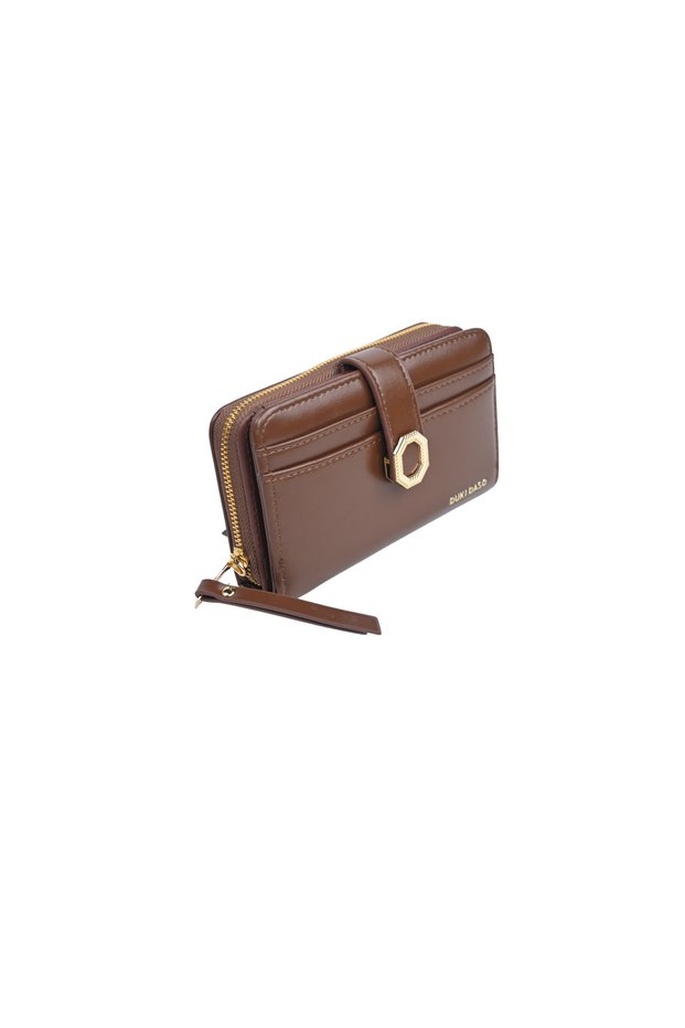 Duki Daso Brown Women's Wallet with Card Holder Compartment and Zippered Coin Compartment |   Summer N4370 Coffee