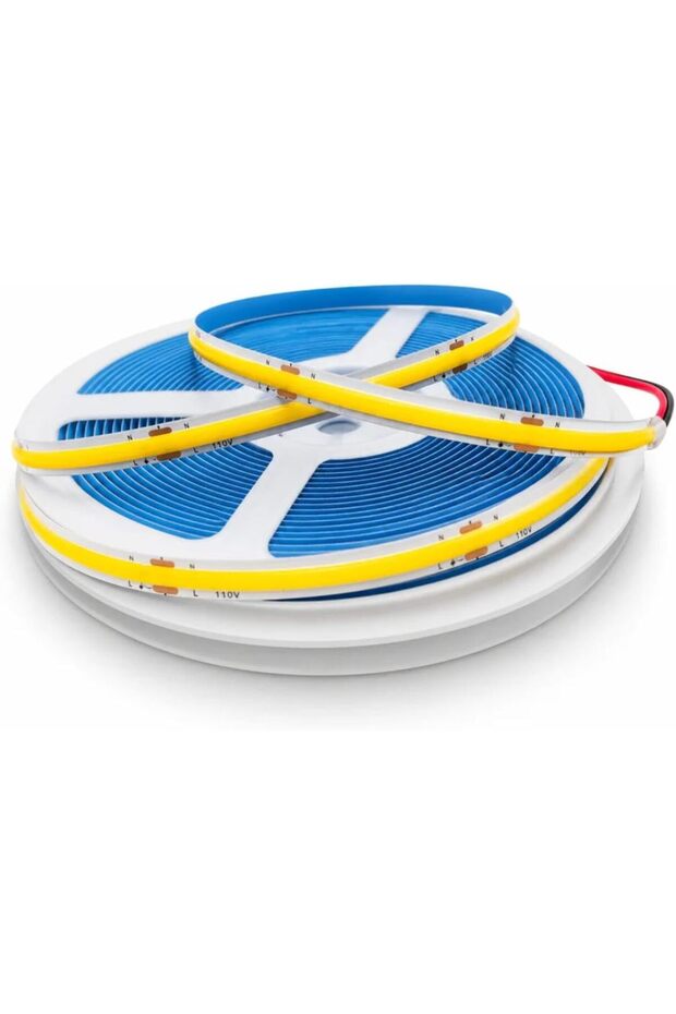 COB LED Strip Light 220V AC (10mm Width) 296 LEDs/M IP20 Flexible Rope Tape Light with Built-in Driver for Home Decor Ceiling Living Room Festival Decorative Lighting (6000K Cool)