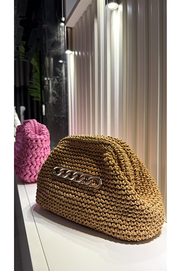 Handmade Wicker Clutch Portfolio Handbag (35X17Cm)