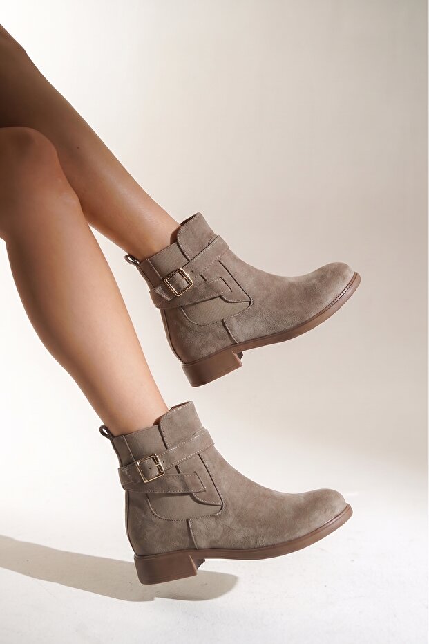 Mink Suede Elastic Zippered Light Sole Comfortable Thick Sole Boots