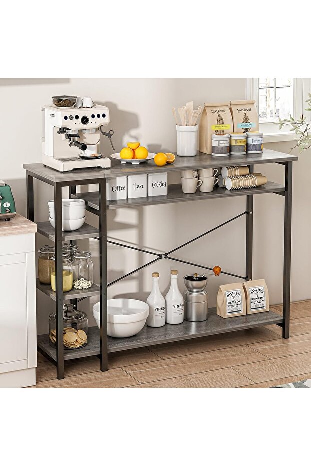 Modern Sofa Table with Storage Shelf Coffee Corner 3 Tier,Black