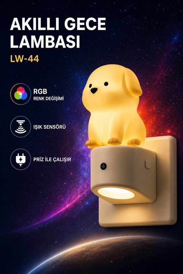 Smart Night Light Rgb Color Changing Light Sensor Plug-In Led Night Light Children's Room Hallway Bedroom