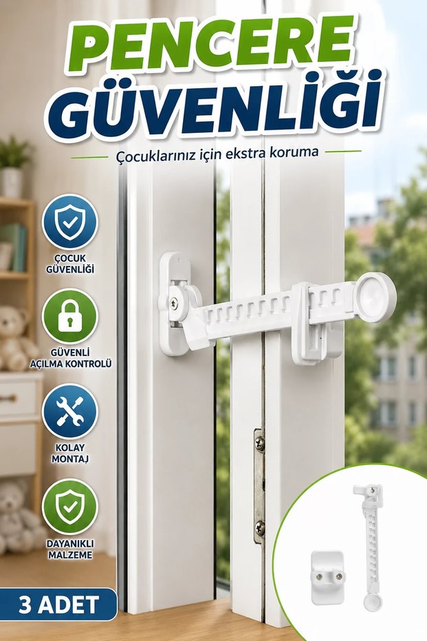 Glass Window Opening Limiter Safety Lock 3-Pack Easy Installation