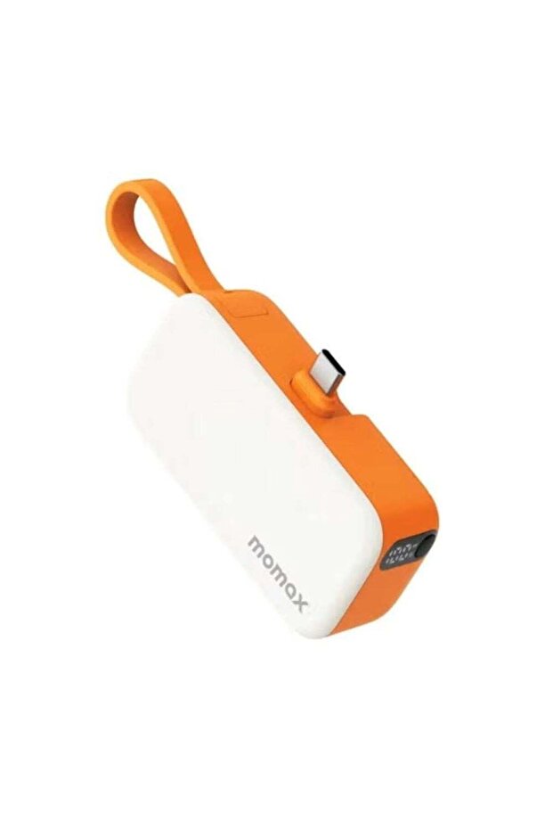 1-Power Mini Pop Art Power Bank – 3 Port, 20W Fast Charging, Built-In USB C Cable, 5000mAh – O