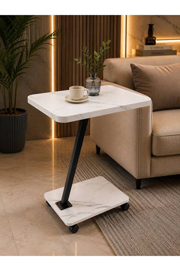 Modern Design Movable Side Service Table with Wheels