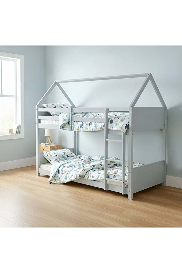 Derby House 90x200 Solid Wood Bunk Bed Grey With 2-Year