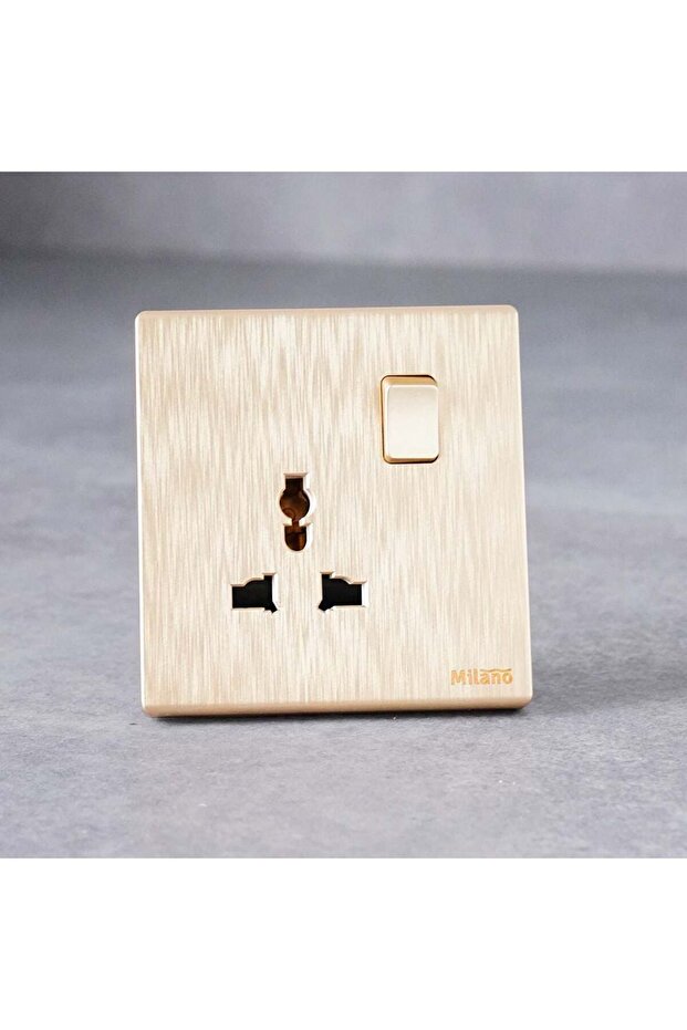 16A Universal Socket Aura Gold, Electrical Switch And Socket For Wall Installation