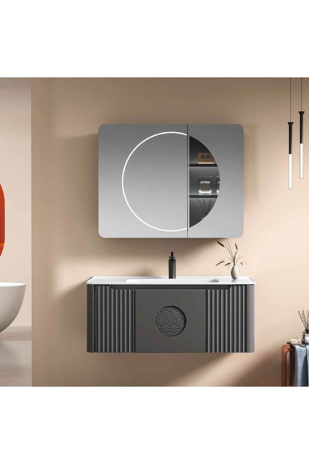 Vanity Set Basin Mirror AD6060 Plywood Melamine Basin 1000x500 Mirror 900x700