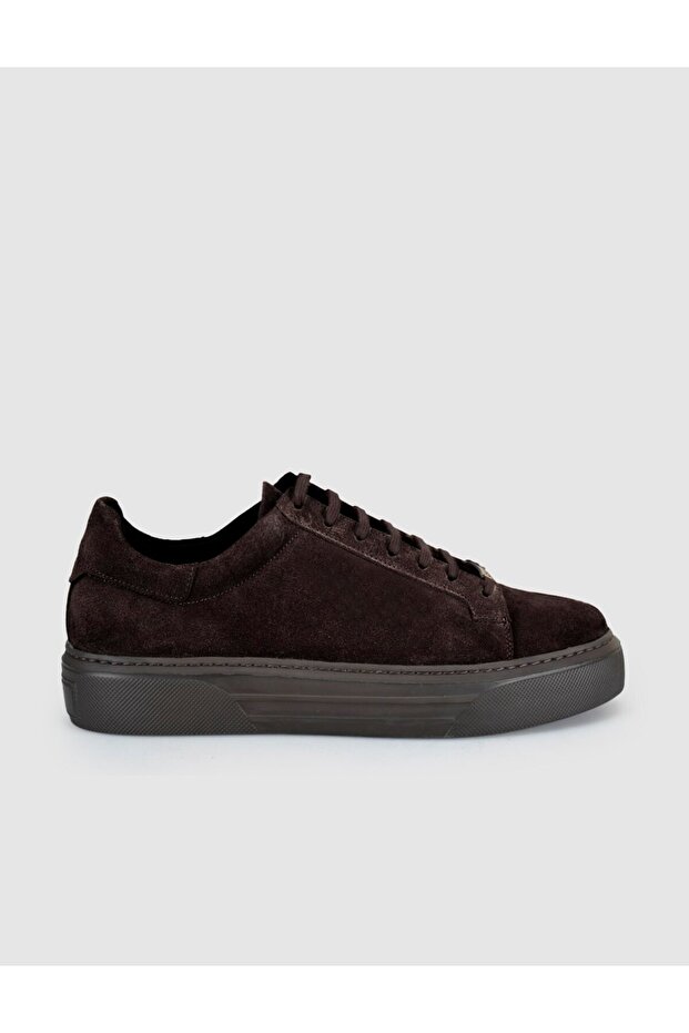 Brown Suede Genuine Leather Men's Casual Sneaker