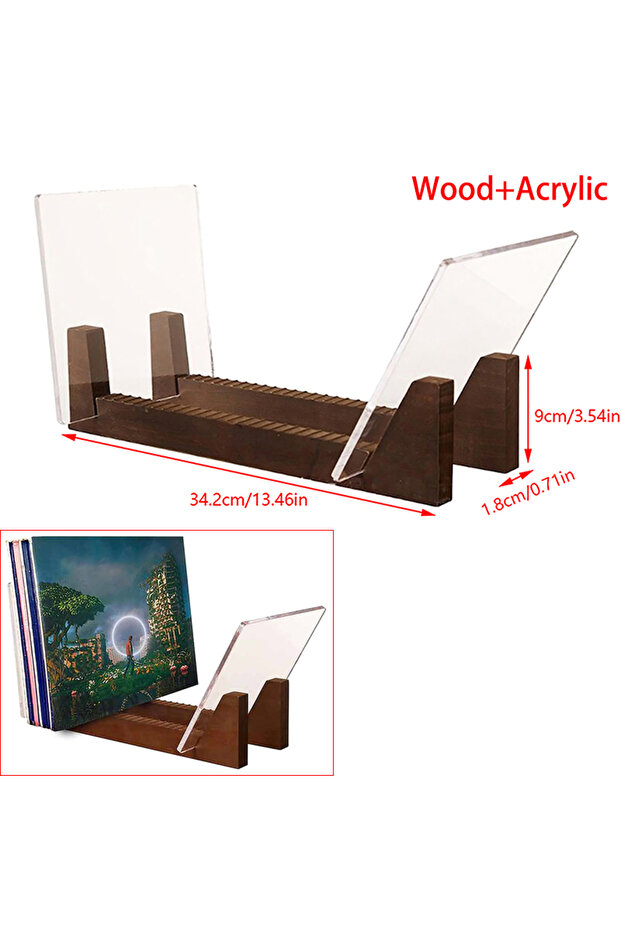 Wood Acrylic A Vinyl Record Storage – Matte Black Vinyl Record Holder 80 To 100 LP Capacity - Durabl
