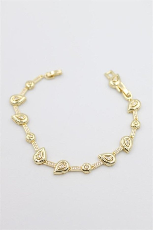 Glb-stl41414 drop stone bracelet - gold