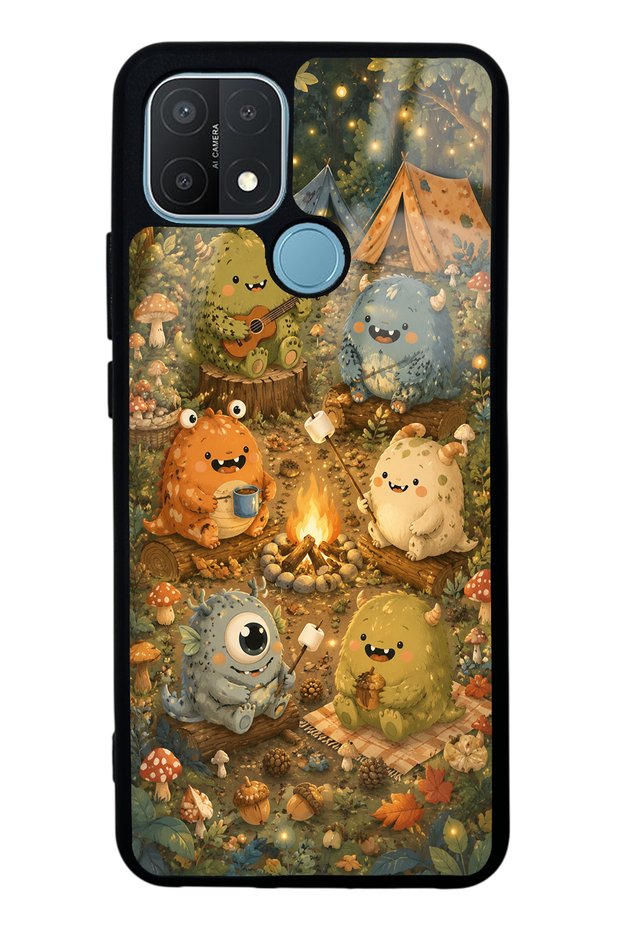 Oppo A15S Forest Friends Camp Design Glossy Phone Case