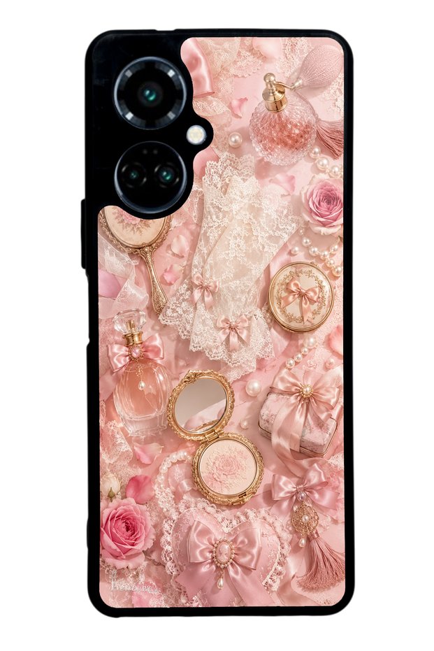 Tecno Camon 19 Glossy Phone Case with Vintage Rose Vanity Design