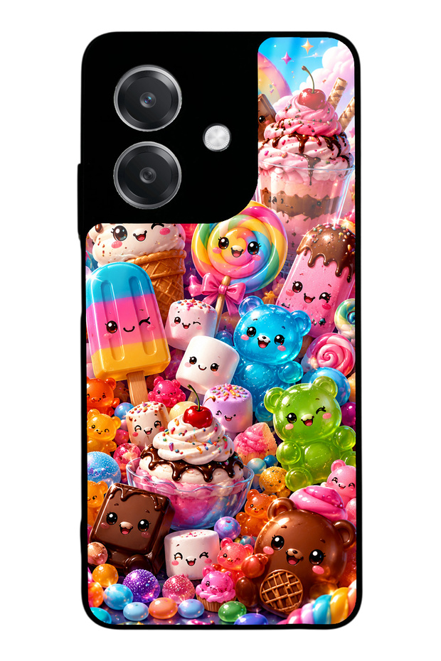 Oppo A3 Kawaii Candy Party Design Glossy Phone Case