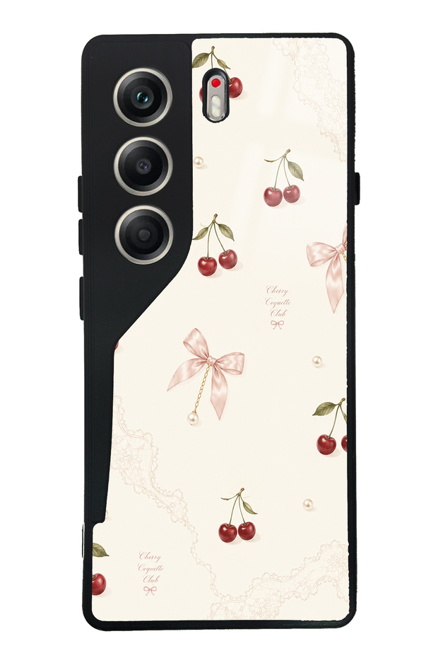 Tecno Camon 40 Cherry Pearl Lace Design Glossy Phone Case
