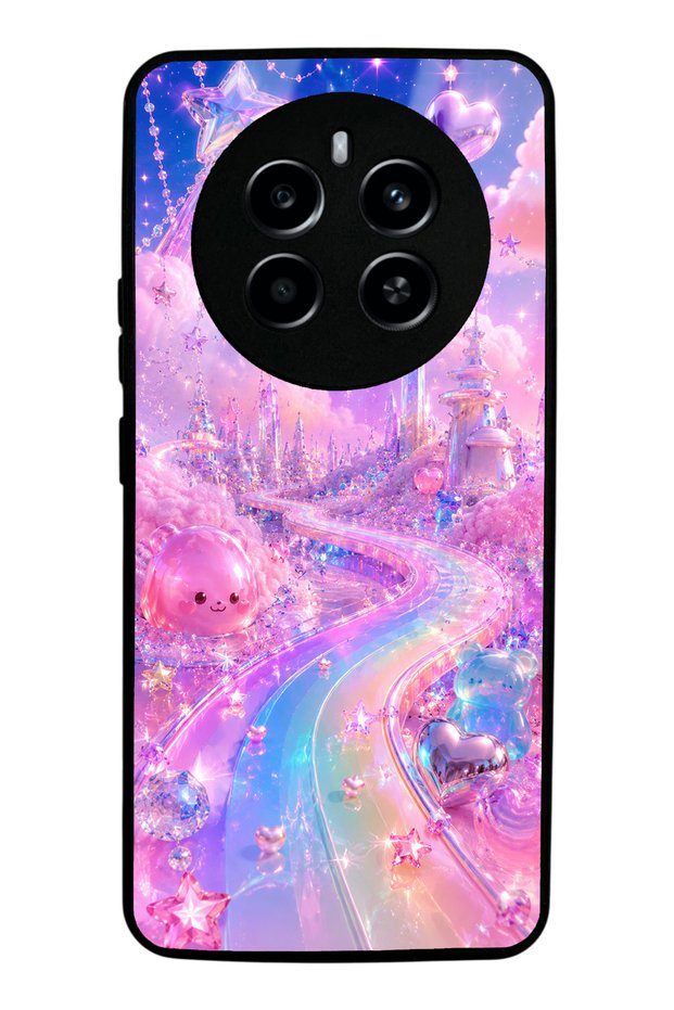 Realme 12 Pro Crystal Heart City Design Glossy Phone Case