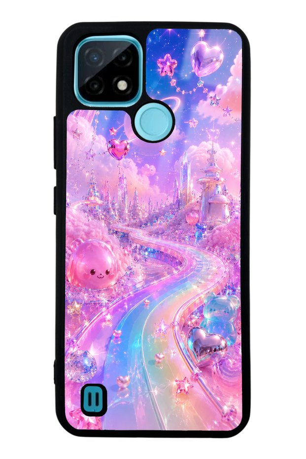 Realme C21 Crystal Heart City Design Glossy Phone Case