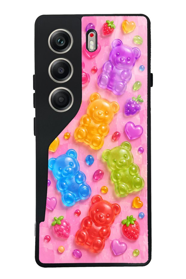 Tecno Camon 40 Candy Bear Fruits Design Glossy Phone Case