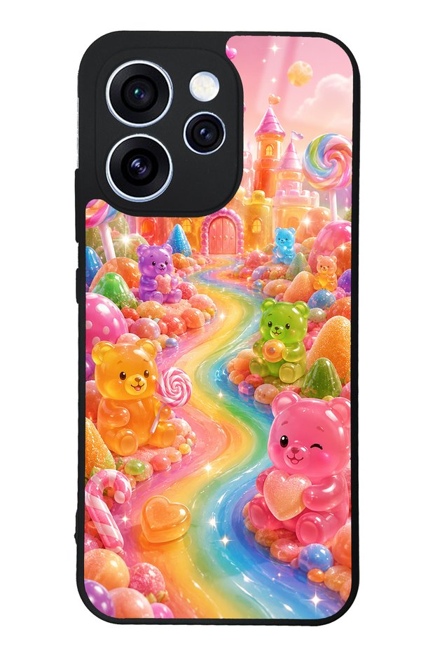 Oppo Reno 15 Pro Jelly Bear Castle Design Glossy Phone Case
