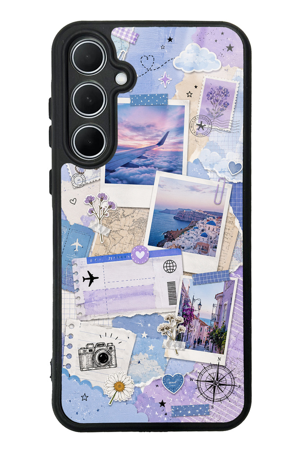 Samsung A35 Pastel Travel Diary Design Glossy Phone Case