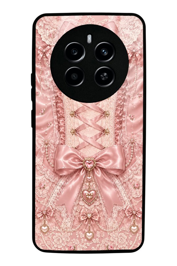 Realme 12 Pink Corset Coquette Design Glossy Phone Case