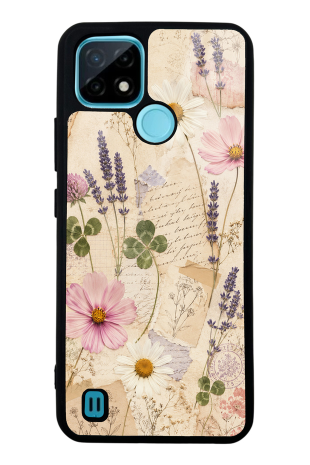 Realme C21 Glossy Phone Case with Wildflower Letters Design