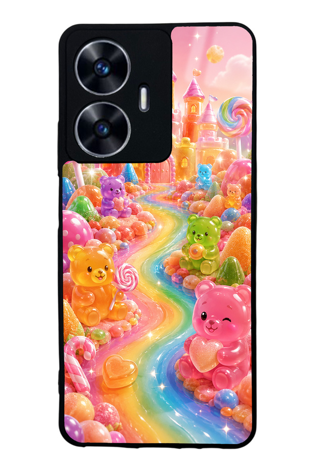 Realme C55 Jelly Bear Castle Design Glossy Phone Case