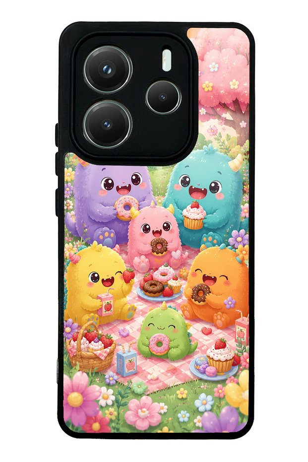 Xiaomi Redmi Note 14 5g Monster Picnic Party Design Glossy Phone Case