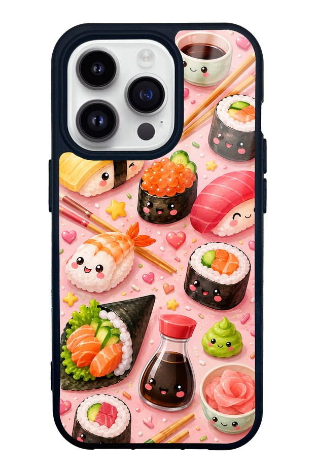 iPhone 14 Pro Sushi Love Club Design Glossy Phone Case