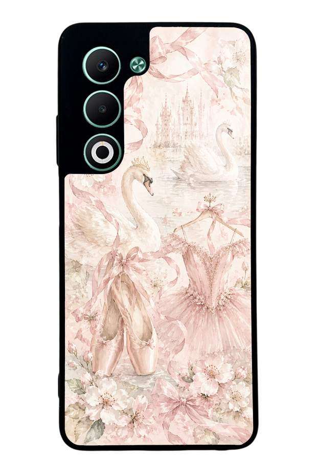 Oppo A5 Pink Swan Ballet Design Glossy Phone Case
