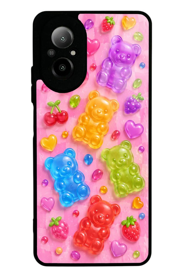 Realme 12 Lite Candy Bear Fruits Design Glossy Phone Case