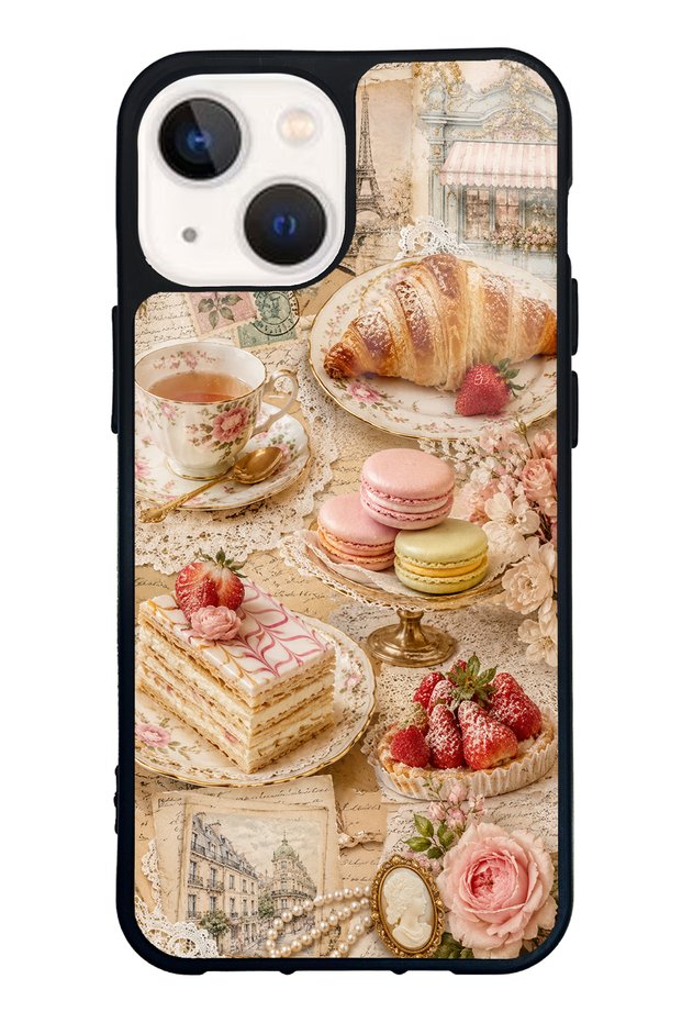 iPhone 13 Mini Paris Tea & Pastry Design Glossy Phone Case