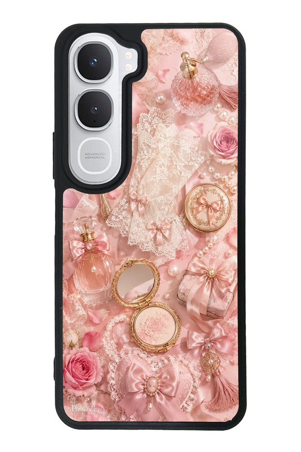 Vivo Y31 Glossy Phone Case with Vintage Rose Vanity Design